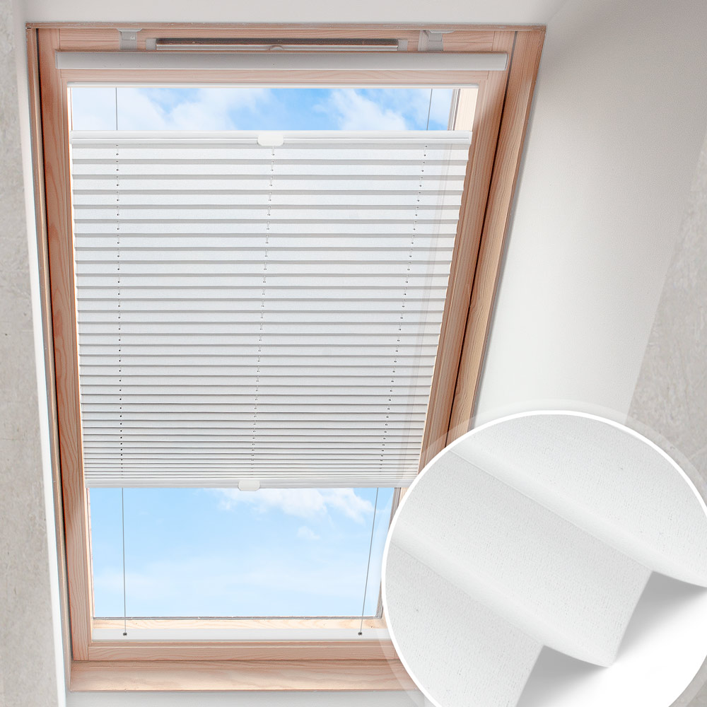 Plisa do okna dachowego biała | zaciemniająca