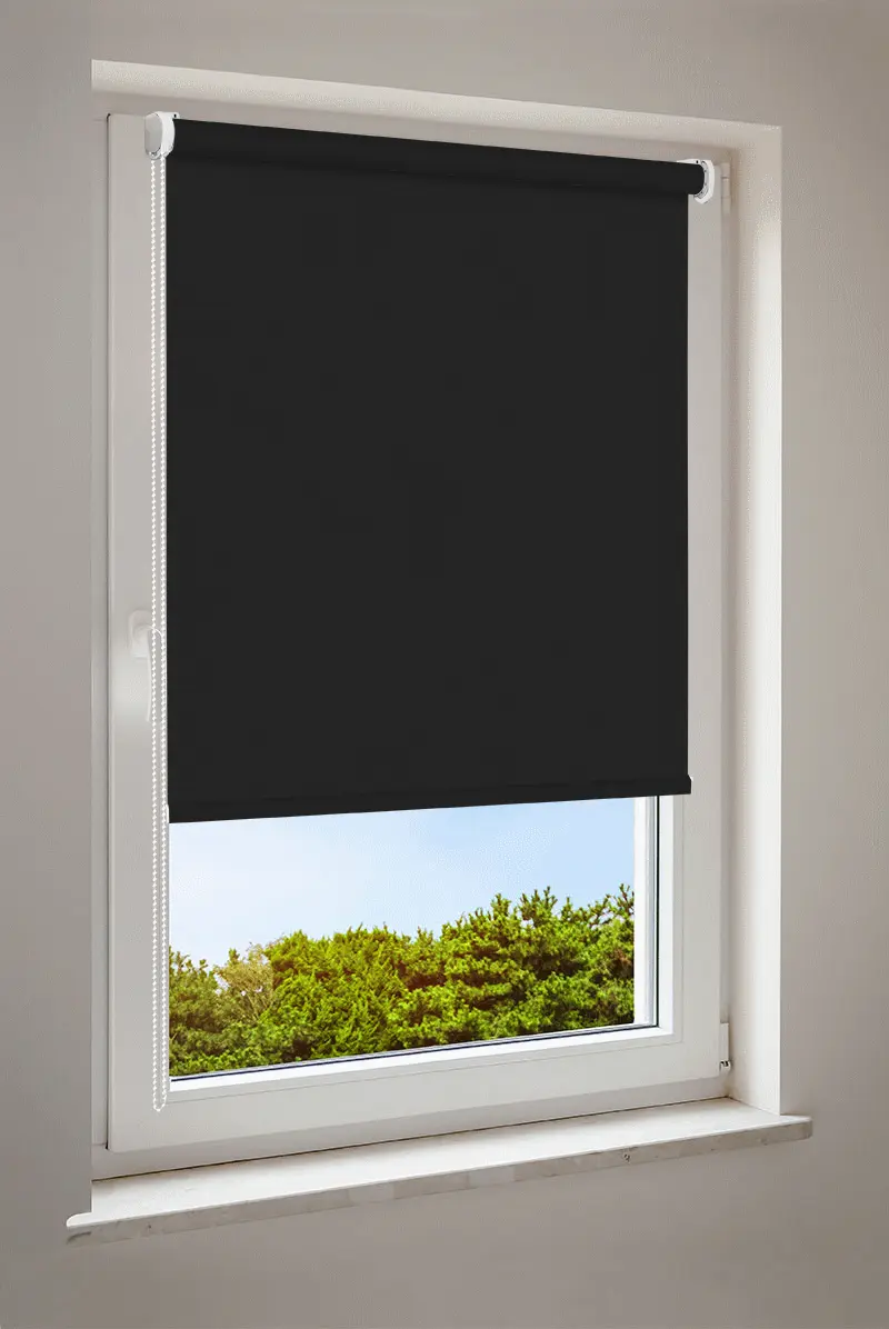 Roleta Głęboka czerń | półprzezroczysta