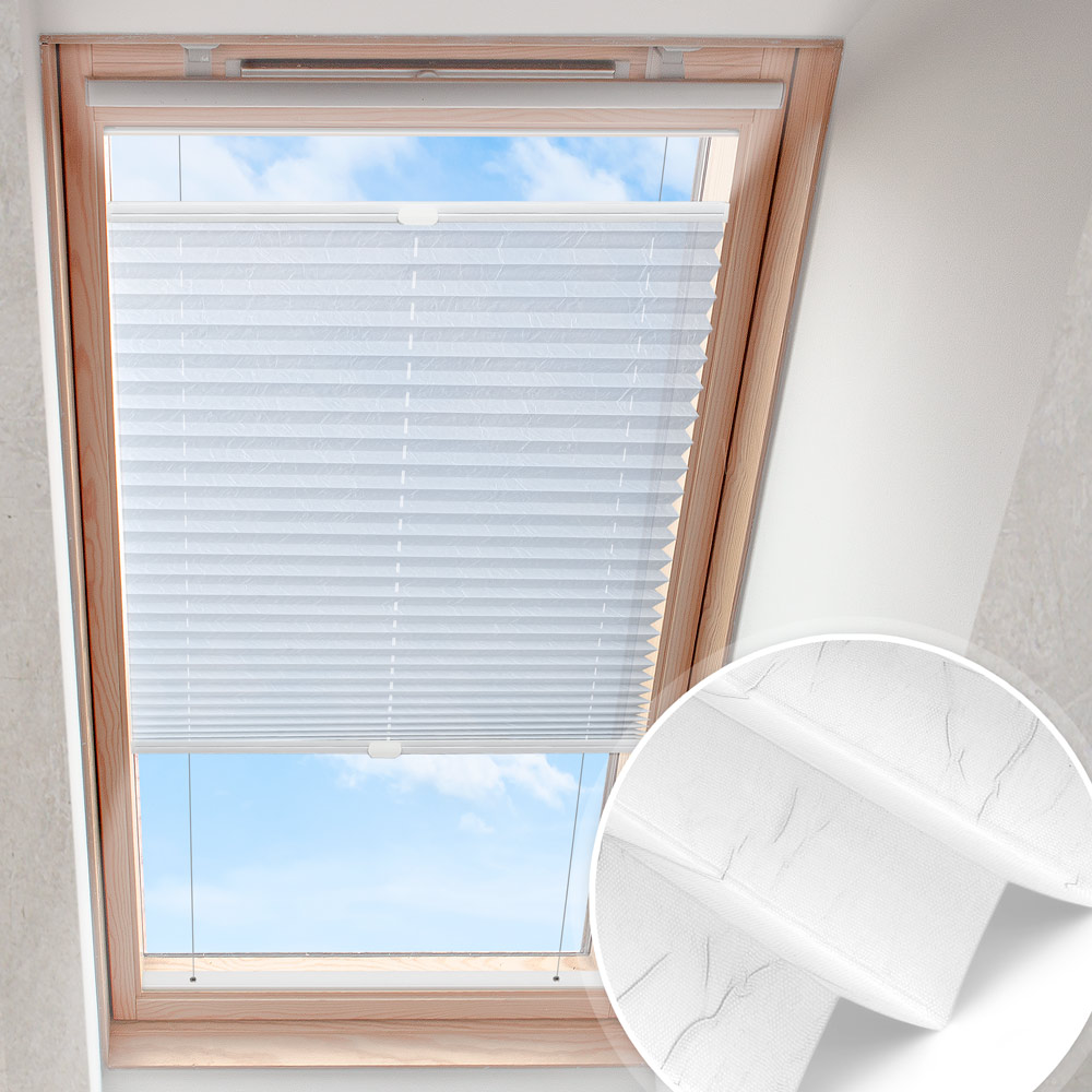 Plissee do okna dachowego Lilienweiß | crushoptik