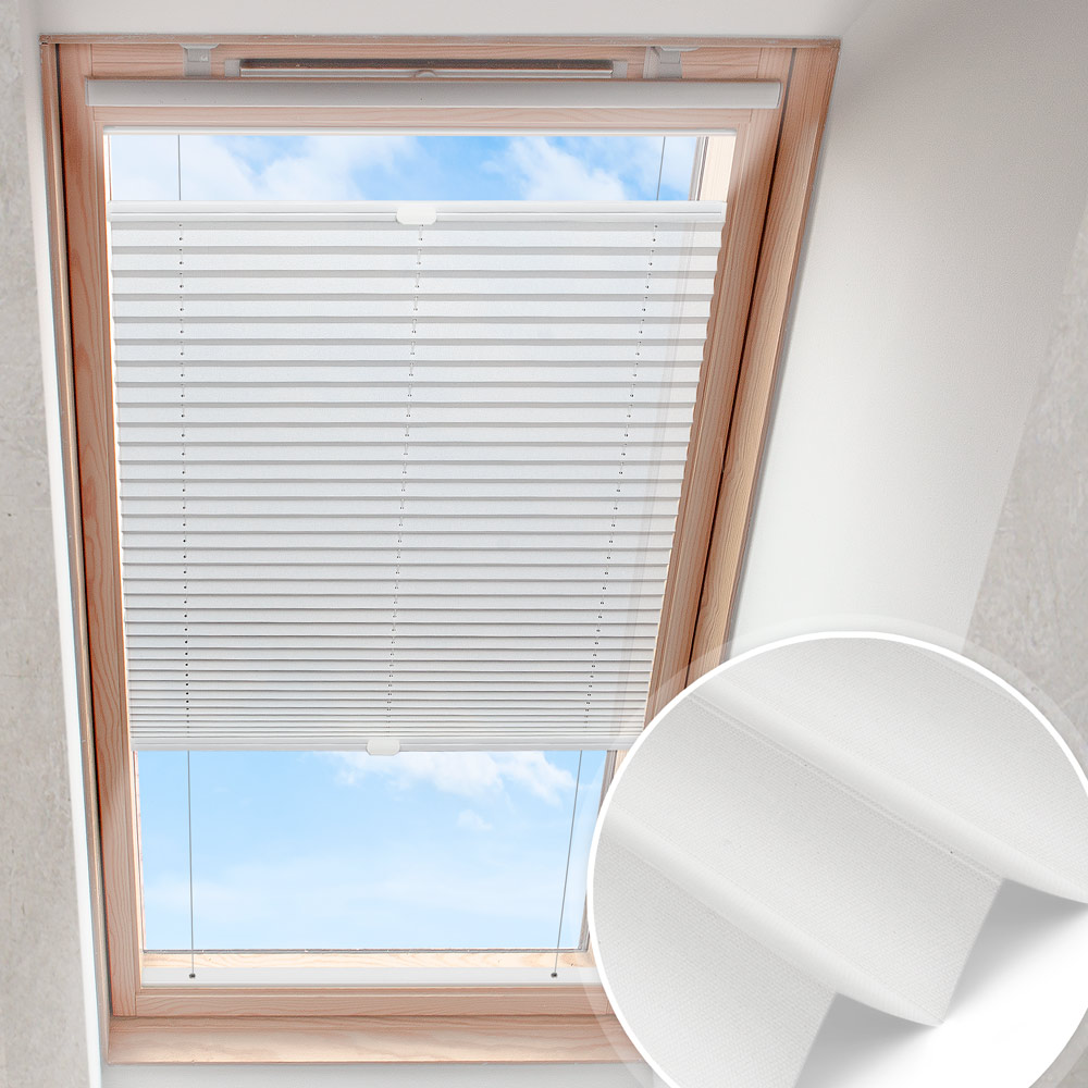 Plisowana roleta do okna dachowego Lilienweiß | perłowy