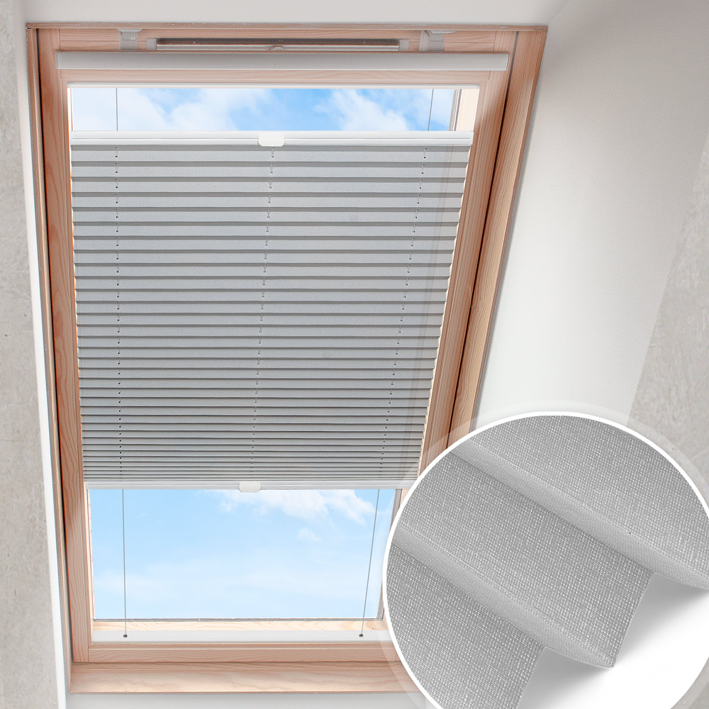 Plissee do okna dachowego Srebrnoszary | perłowy