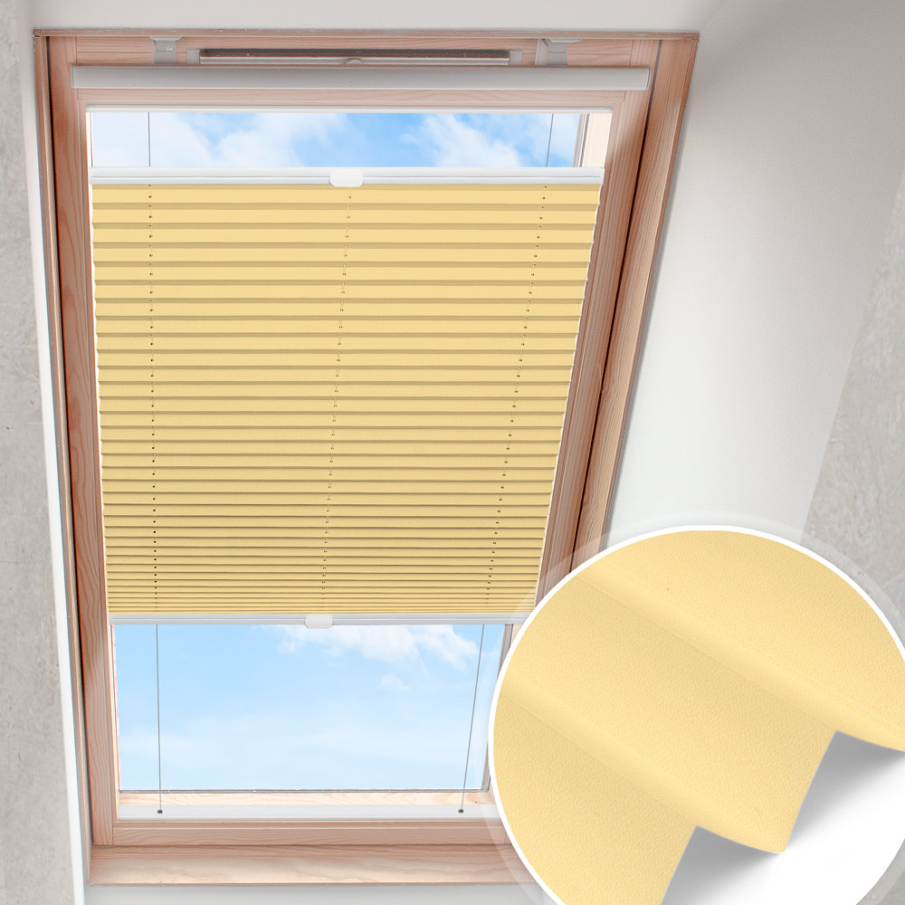 Plissee do okna dachowego Żółty | zaciemniający