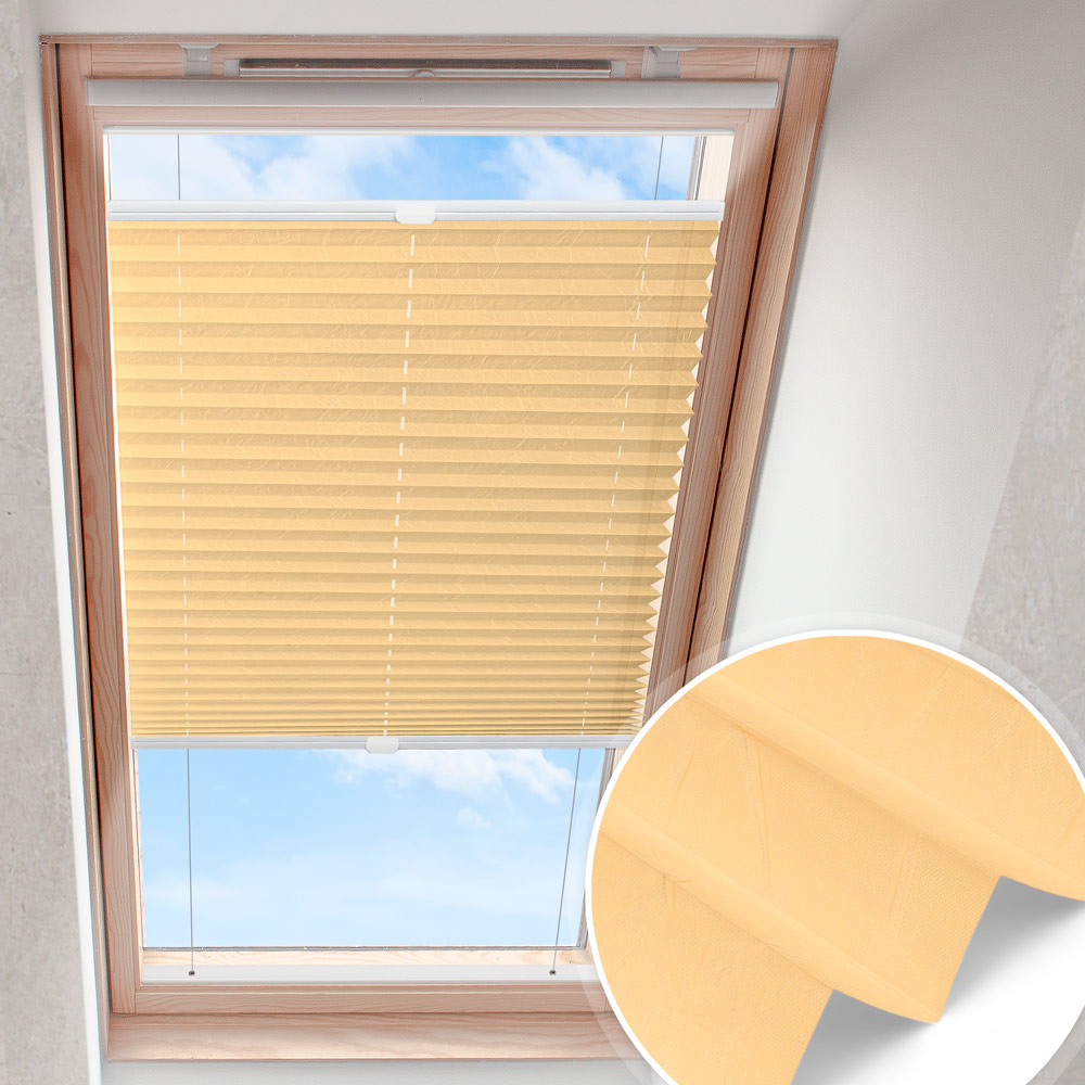 Plisowana roleta do okna dachowego blado-pomarańczowa | crush perłowy