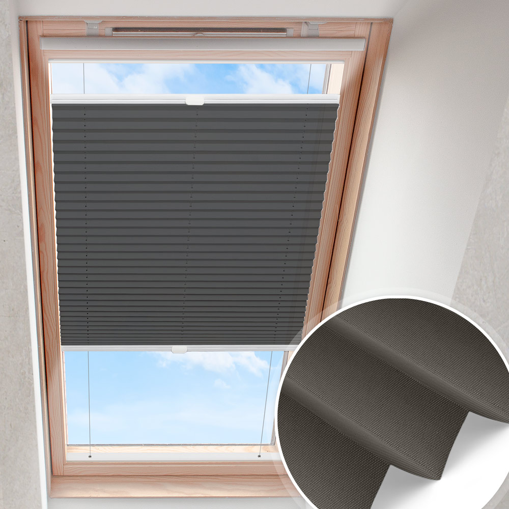 Plissee do okna dachowego Ciemnoszary | zaciemniający