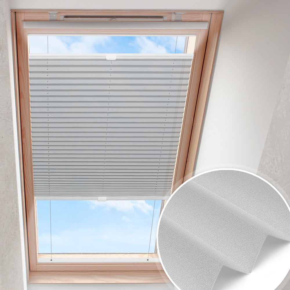 Plisa do okna dachowego jasnoszara | zaciemniająca