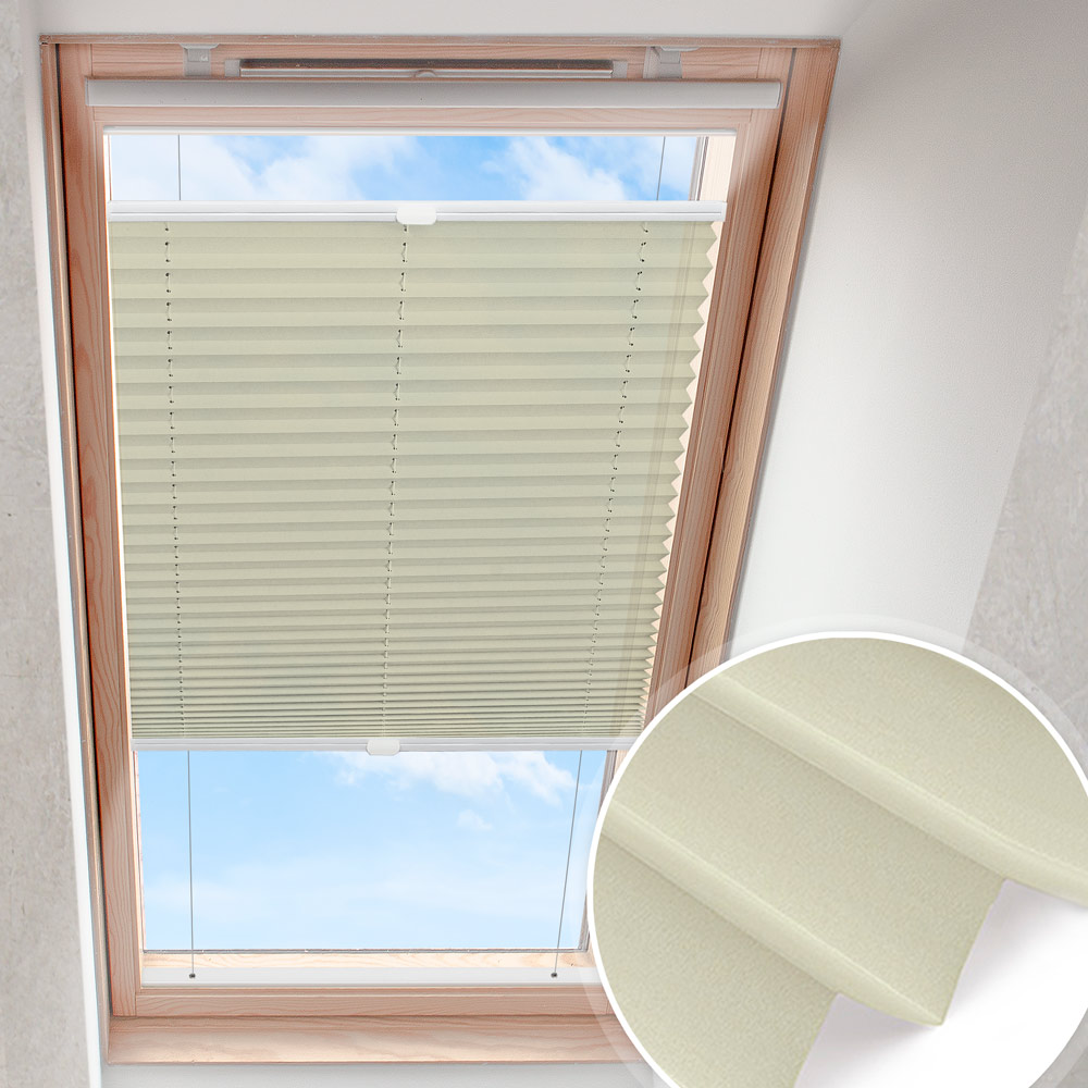 Plisa do okna dachowego Krem | zaciemniająca
