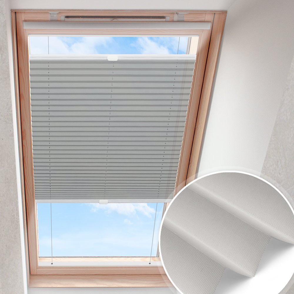 Roleta plisowana do okna dachowego, popielata | zaciemniająca